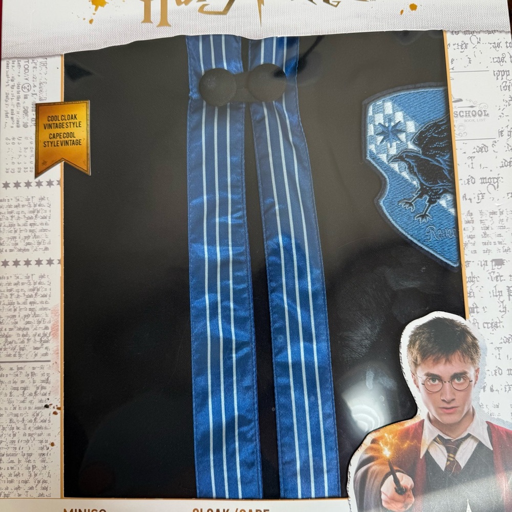 Harry Potter Ravenclaw Costume Cloak with Hood - Blue/Black